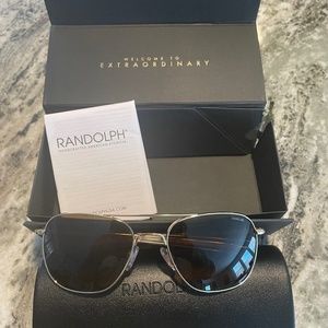 RANDOLPH ENGINEERING Aviator 58mm 23k Gold & American Tan Polarized Glass Lens